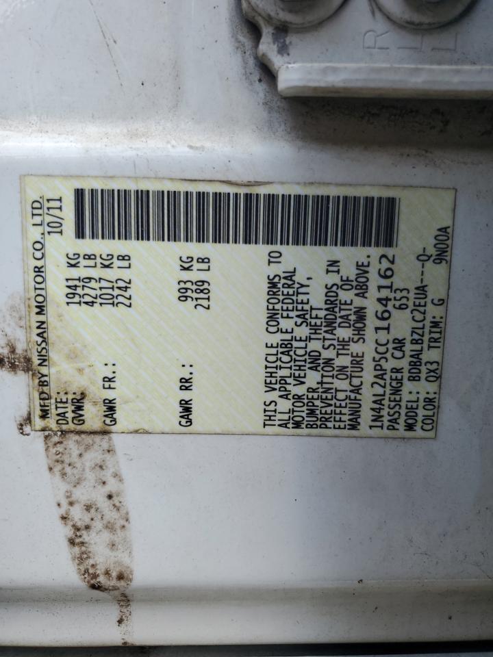 2012 Nissan Altima Base vin: 1N4AL2AP5CC164162