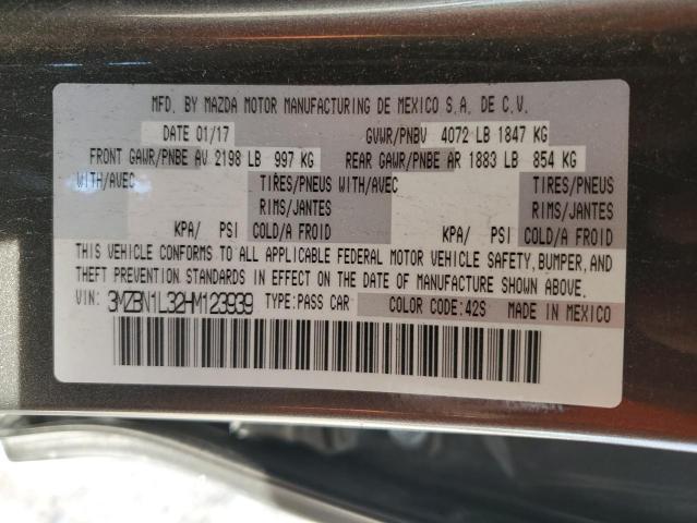 2017 Mazda 3 Touring VIN: 3MZBN1L32HM123939 Lot: 55097154