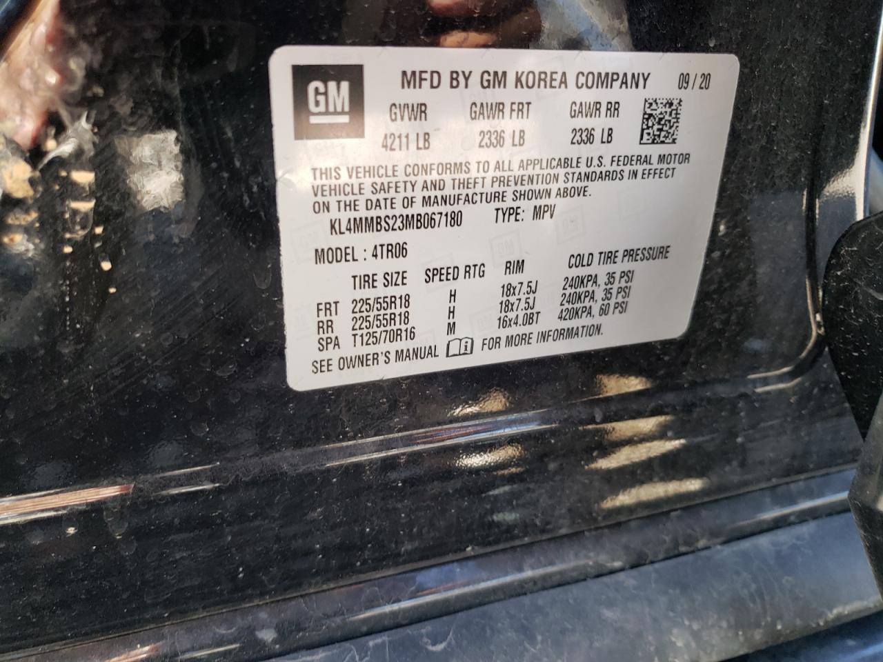 KL4MMBS23MB067180 2021 Buick Encore Gx Preferred