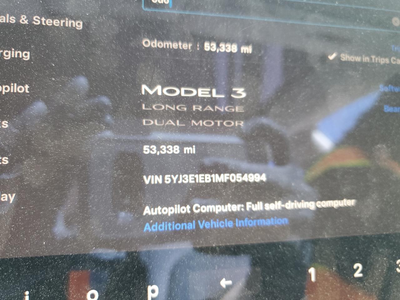 2021 Tesla Model 3 vin: 5YJ3E1EB1MF054994