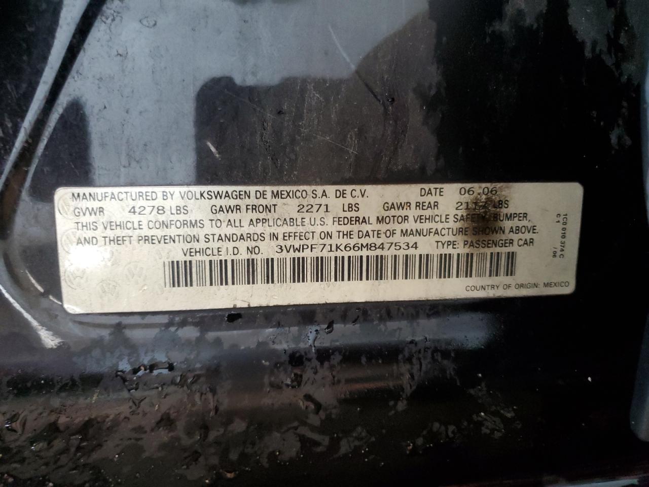 3VWPF71K66M847534 2006 Volkswagen Jetta Value