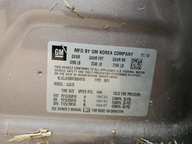 2015 BUICK ENCORE with WATER/FLOOD damage, VIN KL4CJASB6FB084976