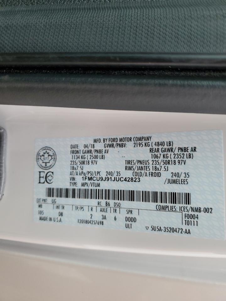 1FMCU9J91JUC42823 2018 Ford Escape Titanium