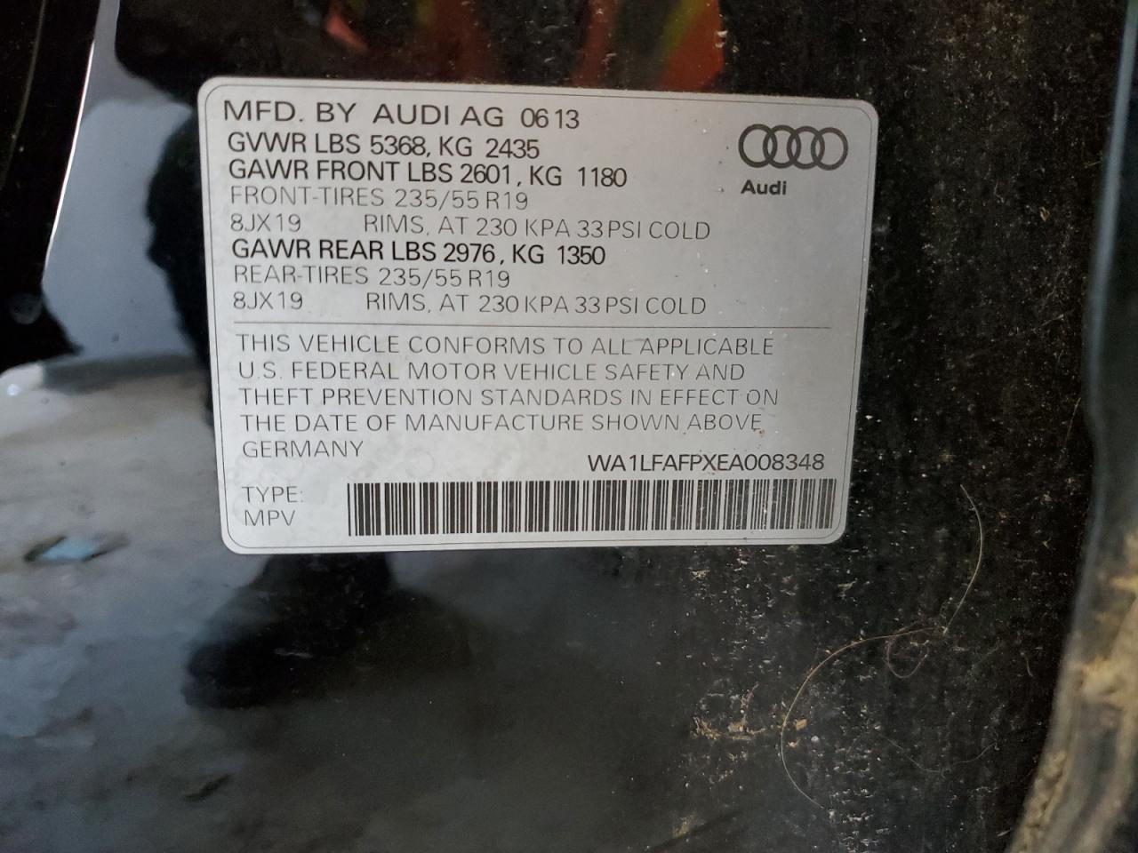 WA1LFAFPXEA008348 2014 Audi Q5 Premium Plus