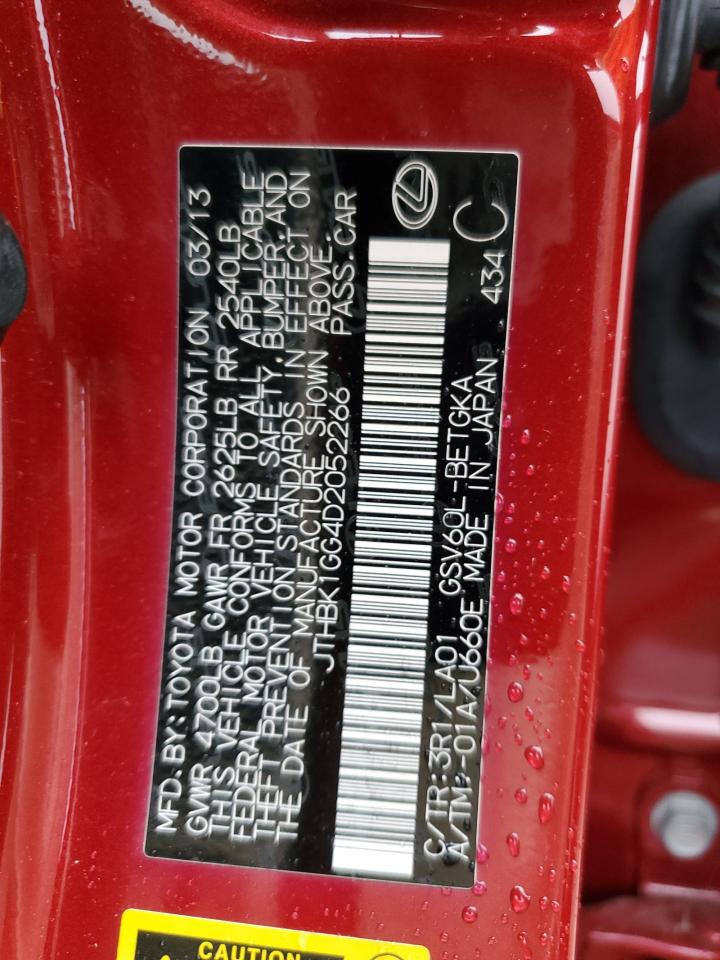 JTHBK1GG4D2052266 2013 Lexus Es 350