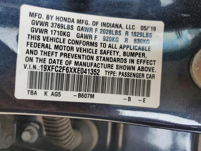 2019 Honda Civic Lx VIN: 19XFC2F6XKE041352 Lot: 53395024