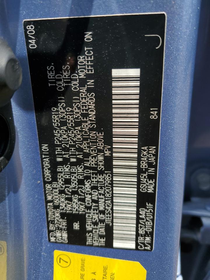 JTEES42A182079851 2008 Toyota Highlander Limited