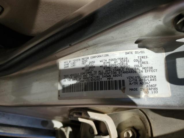 2001 Toyota 4Runner Limited VIN: JT3HN87R519052507 Lot: 56035694