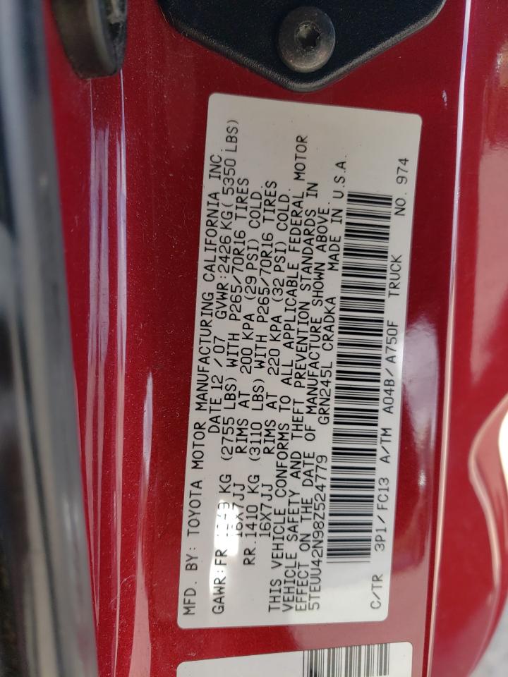 5TEUU42N98Z524779 2008 Toyota Tacoma Access Cab