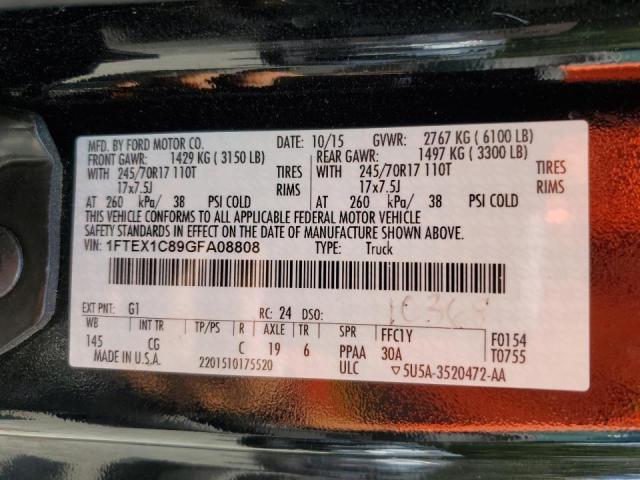 2016 Ford F150 Super Cab VIN: 1FTEX1C89GFA08808 Lot: 55558154