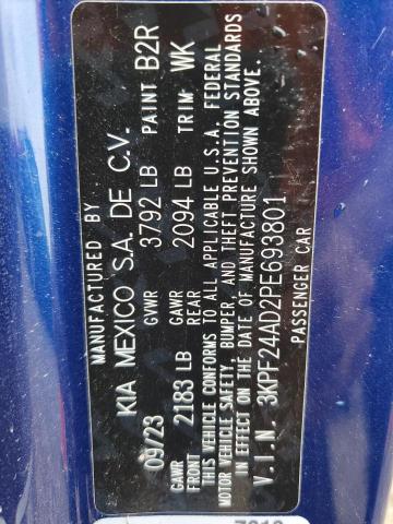 2023 Kia Forte Lx VIN: 3KPF24AD2PE693801 Lot: 55505754