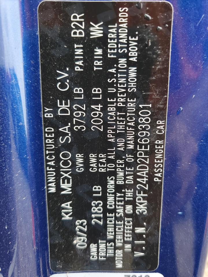 3KPF24AD2PE693801 2023 Kia Forte Lx