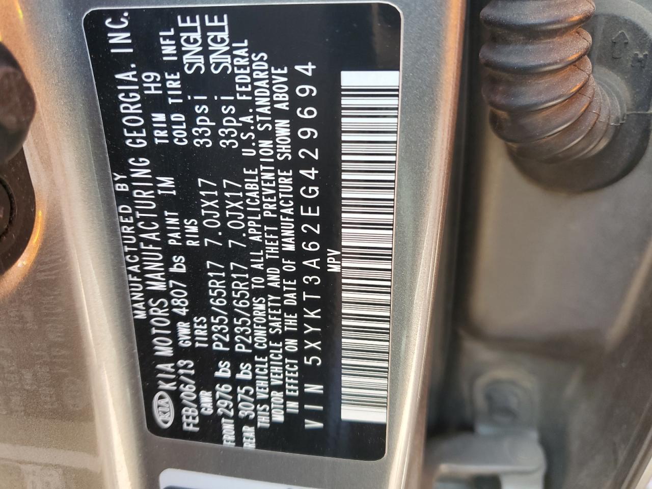 5XYKT3A62EG429694 2014 Kia Sorento Lx