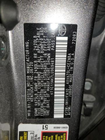 4T1C11AK7LU969481 Toyota Camry LE 12