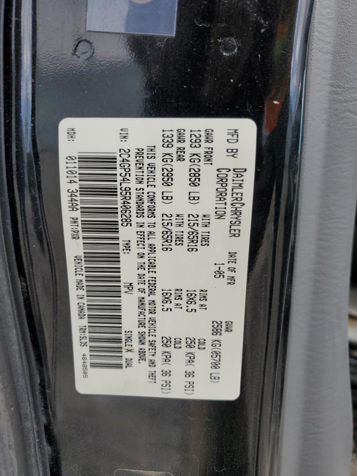 2C4GP54L95R406285 2005 Chrysler Town & Country Touring