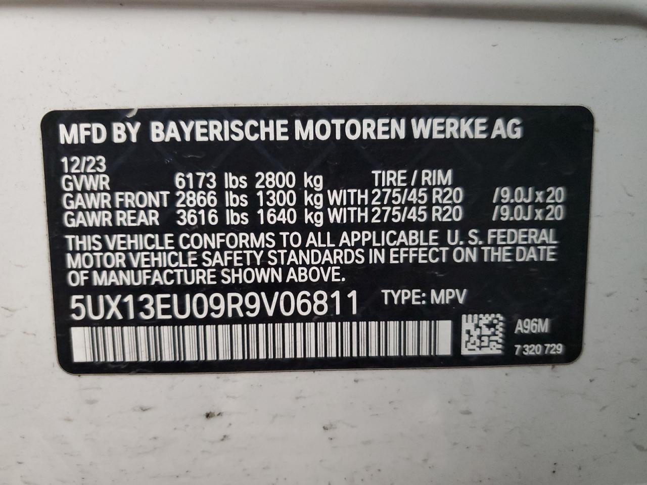 5UX13EU09R9V06811 2024 BMW X5 Sdrive 40I