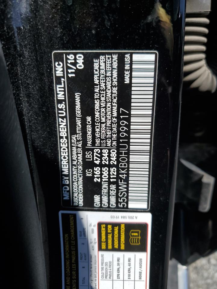 55SWF4KB0HU199917 2017 Mercedes-Benz C 300 4Matic