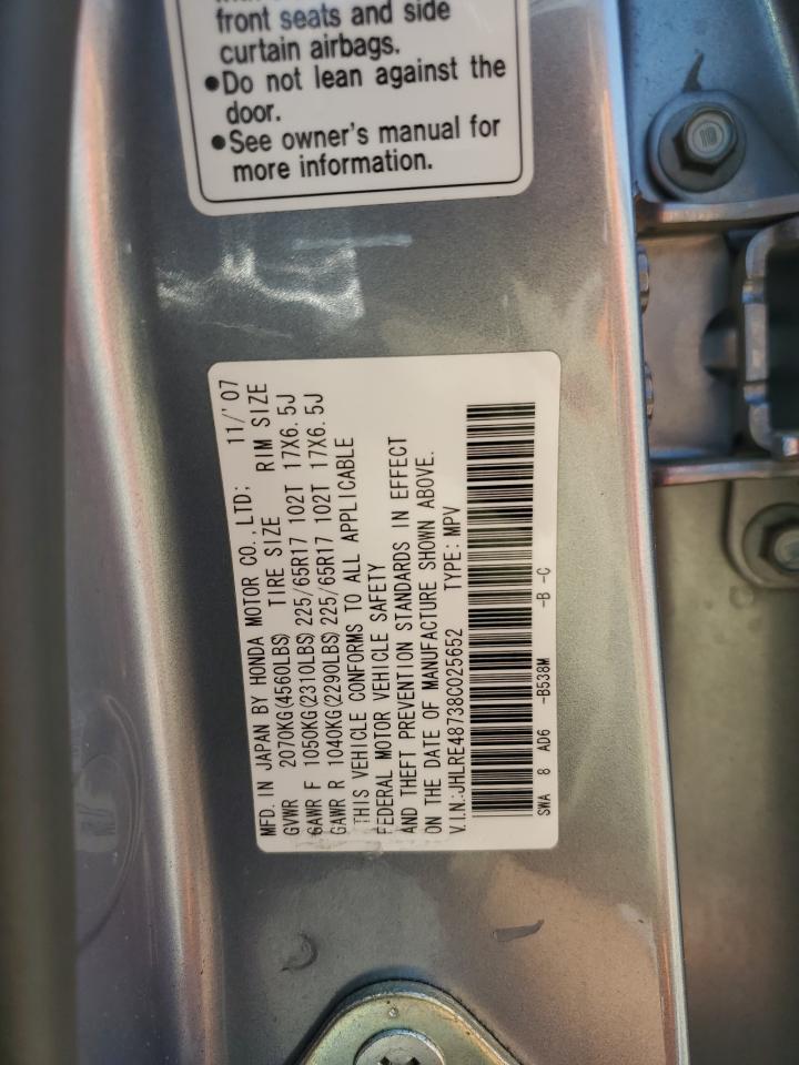 JHLRE48738C025652 2008 Honda Cr-V Exl