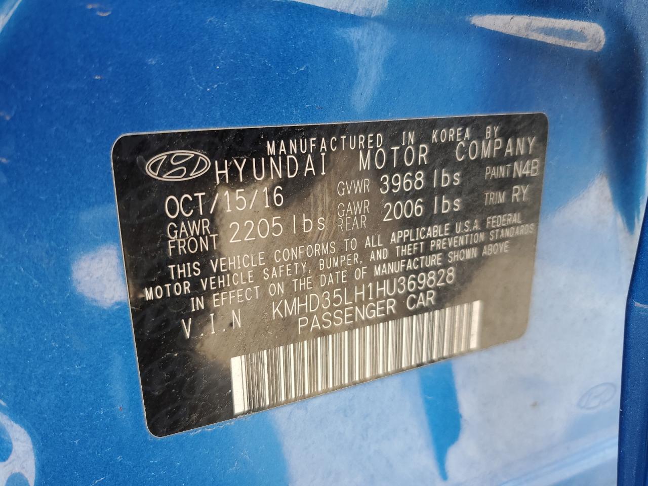 KMHD35LH1HU369828 2017 Hyundai Elantra Gt