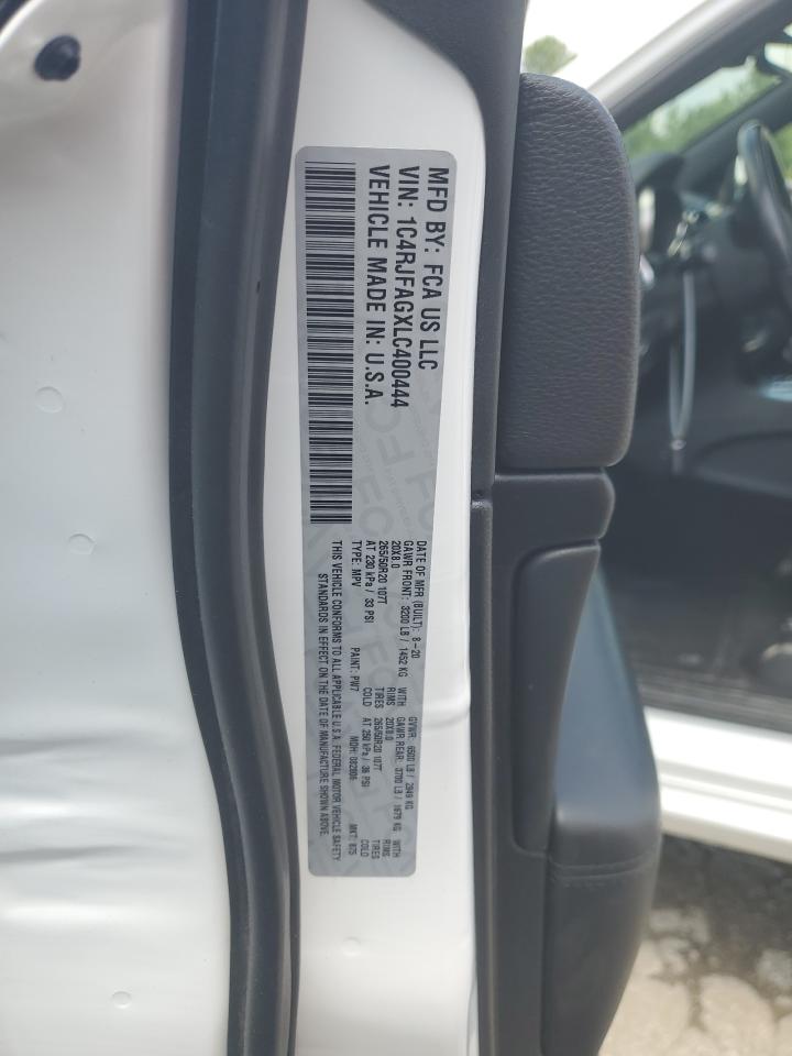 1C4RJFAGXLC400444 2020 Jeep Grand Cherokee Laredo