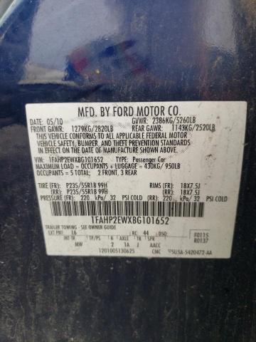 2011 Ford Taurus Sel VIN: 1FAHP2EWXBG101652 Lot: 55868294