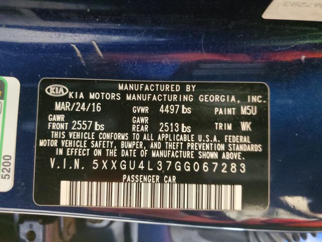 2016 Kia Optima Ex VIN: 5XXGU4L37GG067283 Lot: 52801444