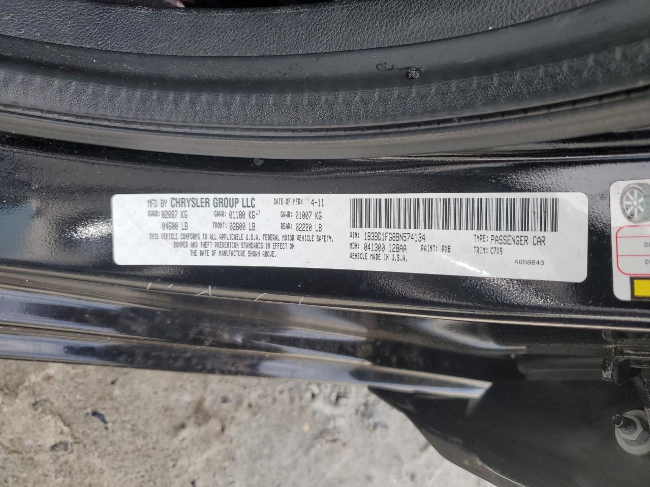 1B3BD1FG8BN574134 2011 Dodge Avenger Mainstreet