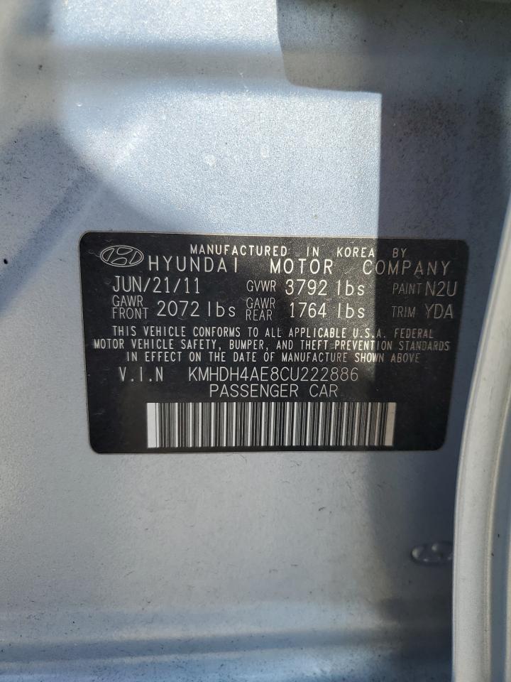 KMHDH4AE8CU222886 2012 Hyundai Elantra Gls