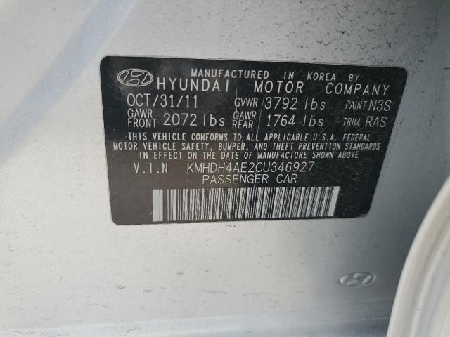 2012 Hyundai Elantra Gls VIN: KMHDH4AE2CU346927 Lot: 55651704