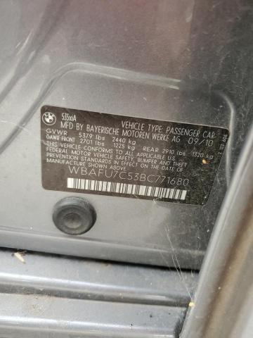 2011 BMW 535 Xi VIN: WBAFU7C53BC771680 Lot: 55611614