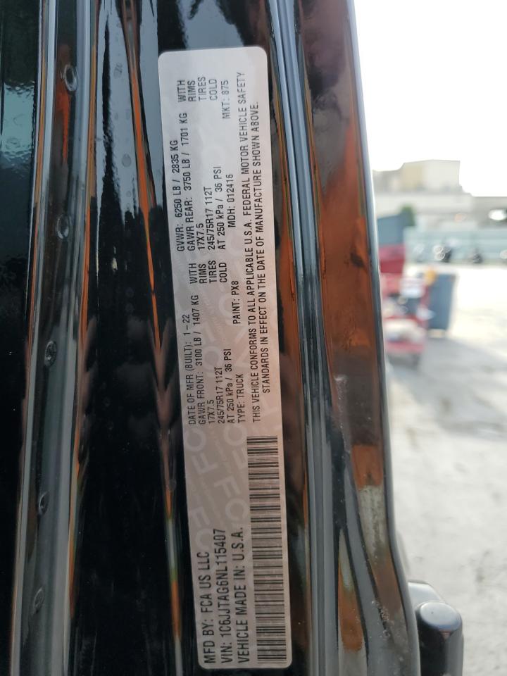 1C6JJTAG6NL115407 2022 Jeep Gladiator Sport