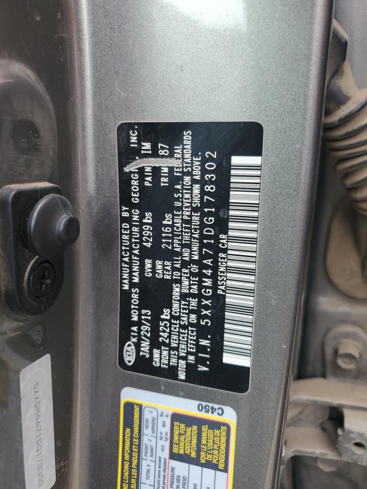 5XXGM4A71DG178302 2013 Kia Optima Lx