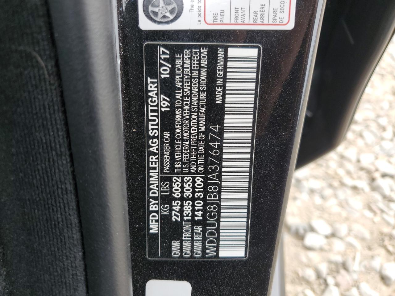 2018 Mercedes-Benz S 63 Amg 4Matic vin: WDDUG8JB8JA376474