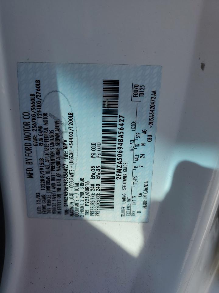 2FMZA50694BA56427 2004 Ford Freestar S