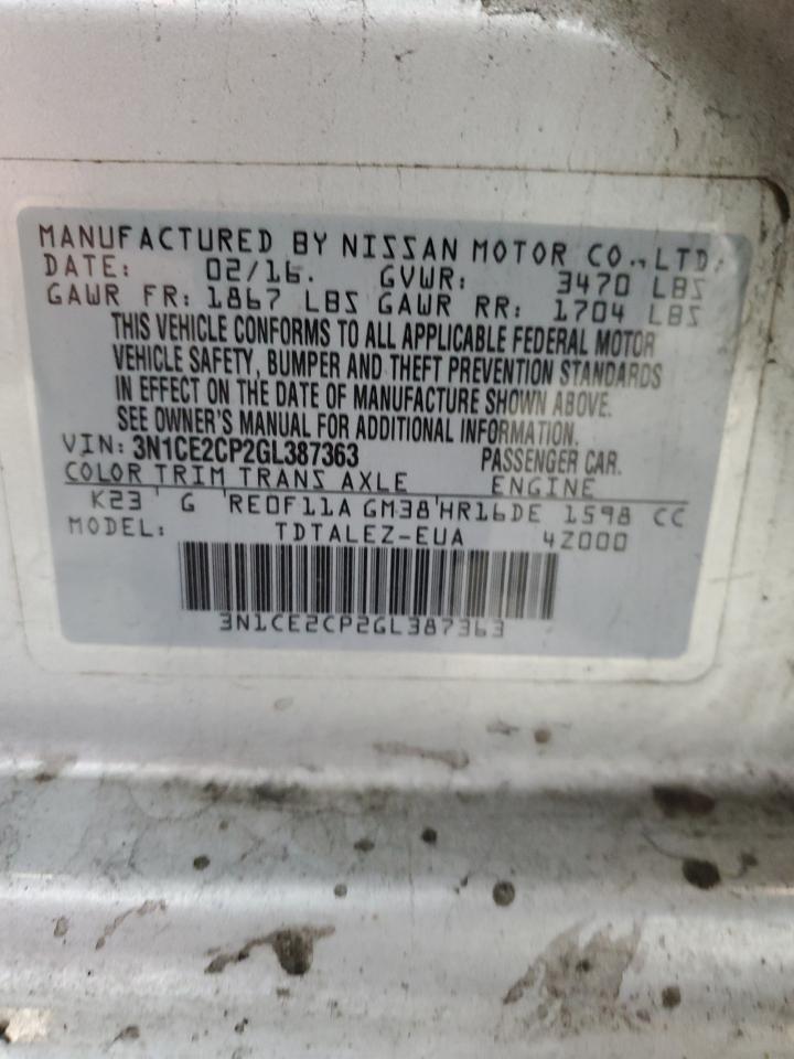 3N1CE2CP2GL387363 2016 Nissan Versa Note S