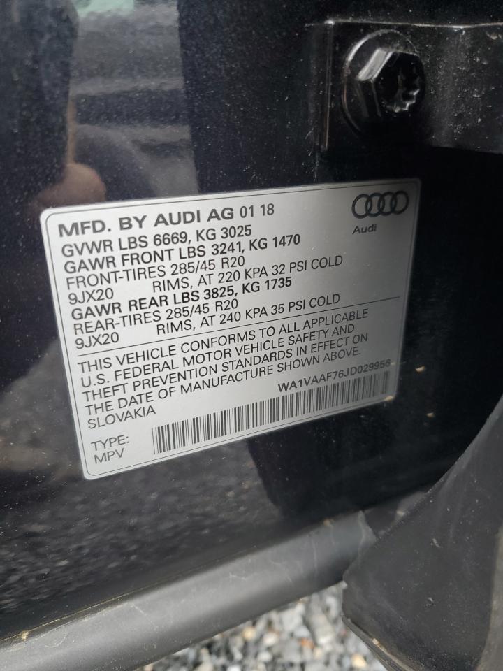 WA1VAAF76JD029956 2018 Audi Q7 Prestige