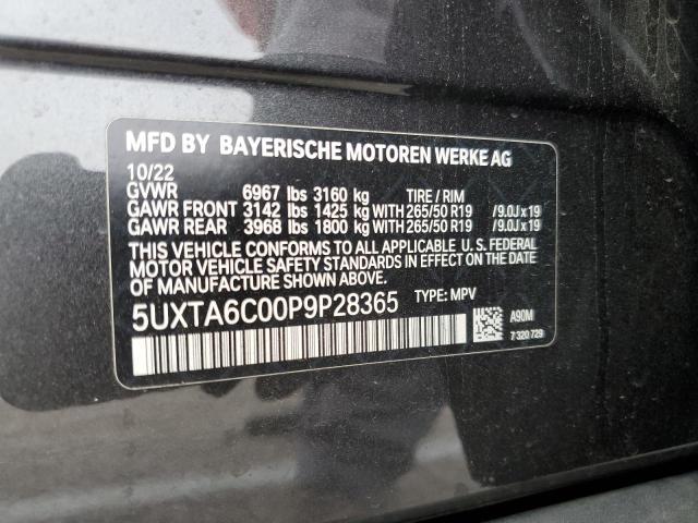 2023 BMW X5 xDrive45E VIN: 5UXTA6C00P9P28365 Lot: 54789804