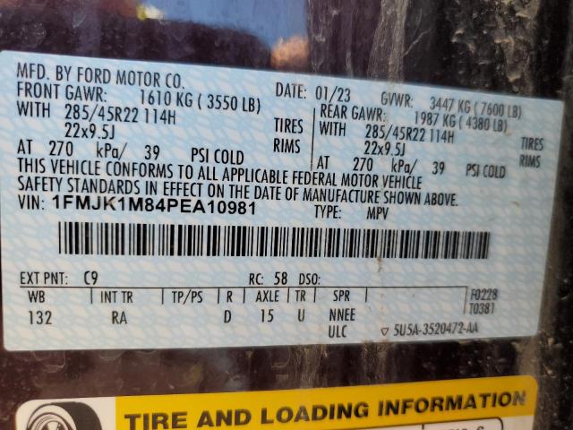 2023 Ford Expedition Max Platinum VIN: 1FMJK1M84PEA10981 Lot: 53889334