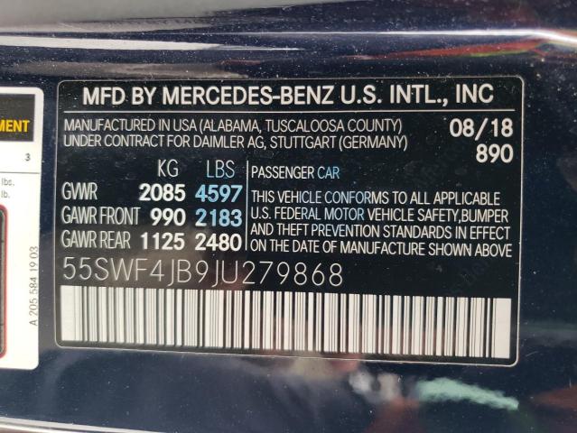 VIN 55SWF4JB9JU279868 2018 Mercedes-Benz C-Class, 300 no.12