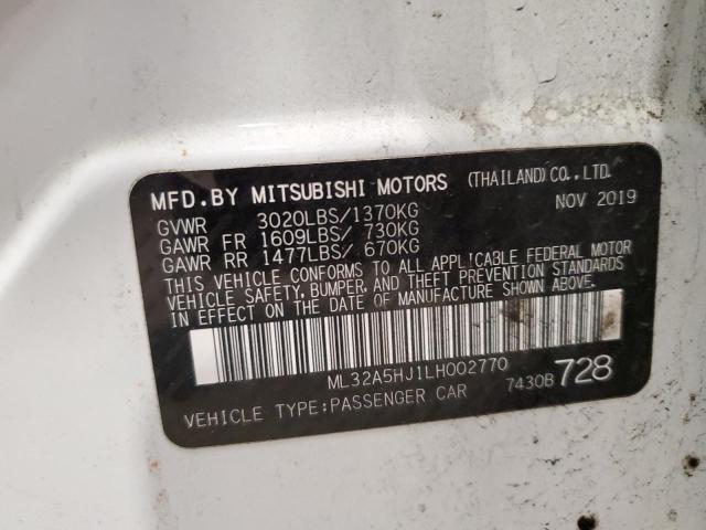 ML32A5HJ1LH002770 Mitsubishi Mirage LE  13