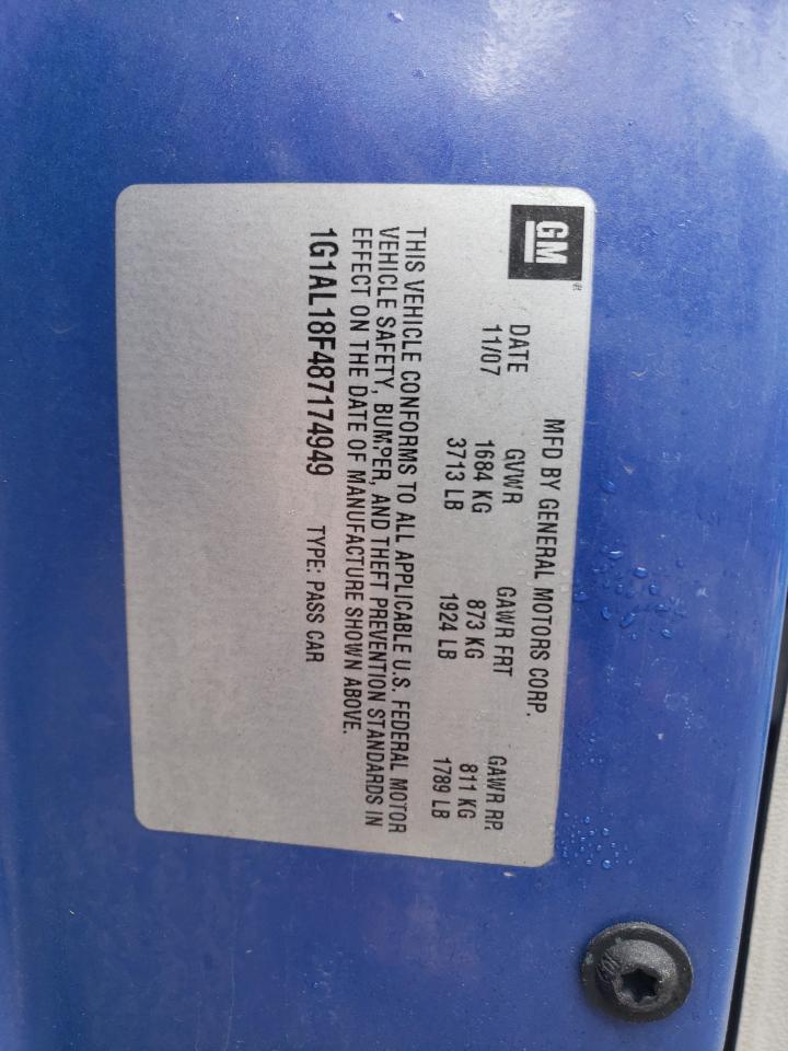 1G1AL18F487174949 2008 Chevrolet Cobalt Lt