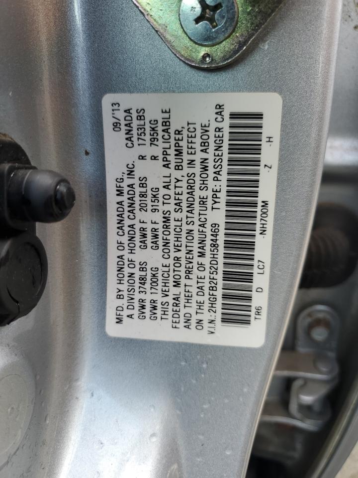 2HGFB2F52DH584469 2013 Honda Civic Lx