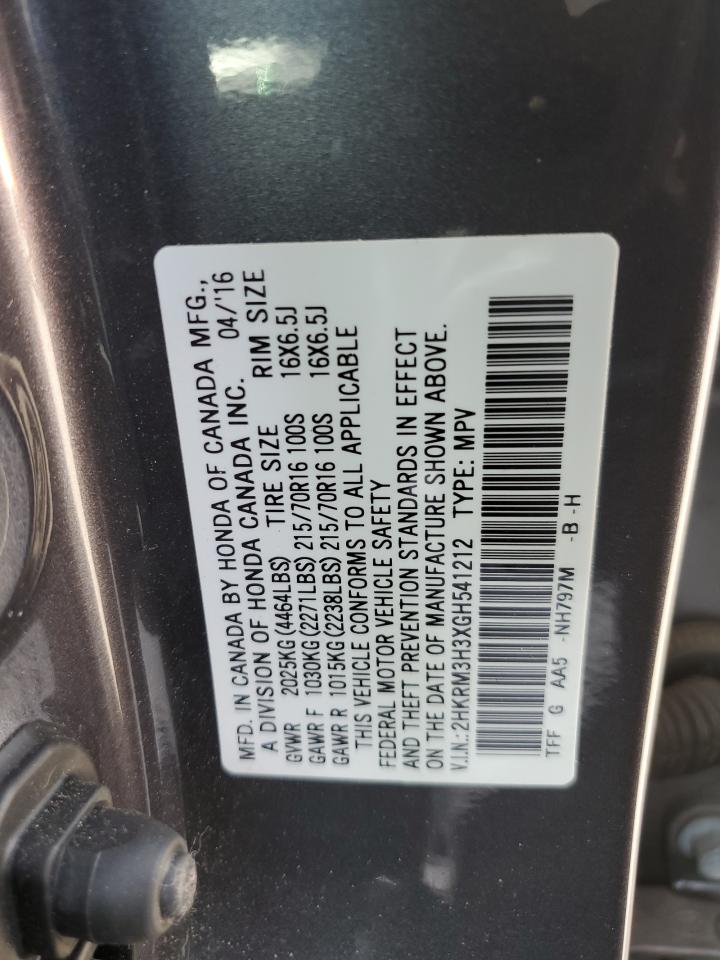 2HKRM3H3XGH541212 2016 Honda Cr-V Lx