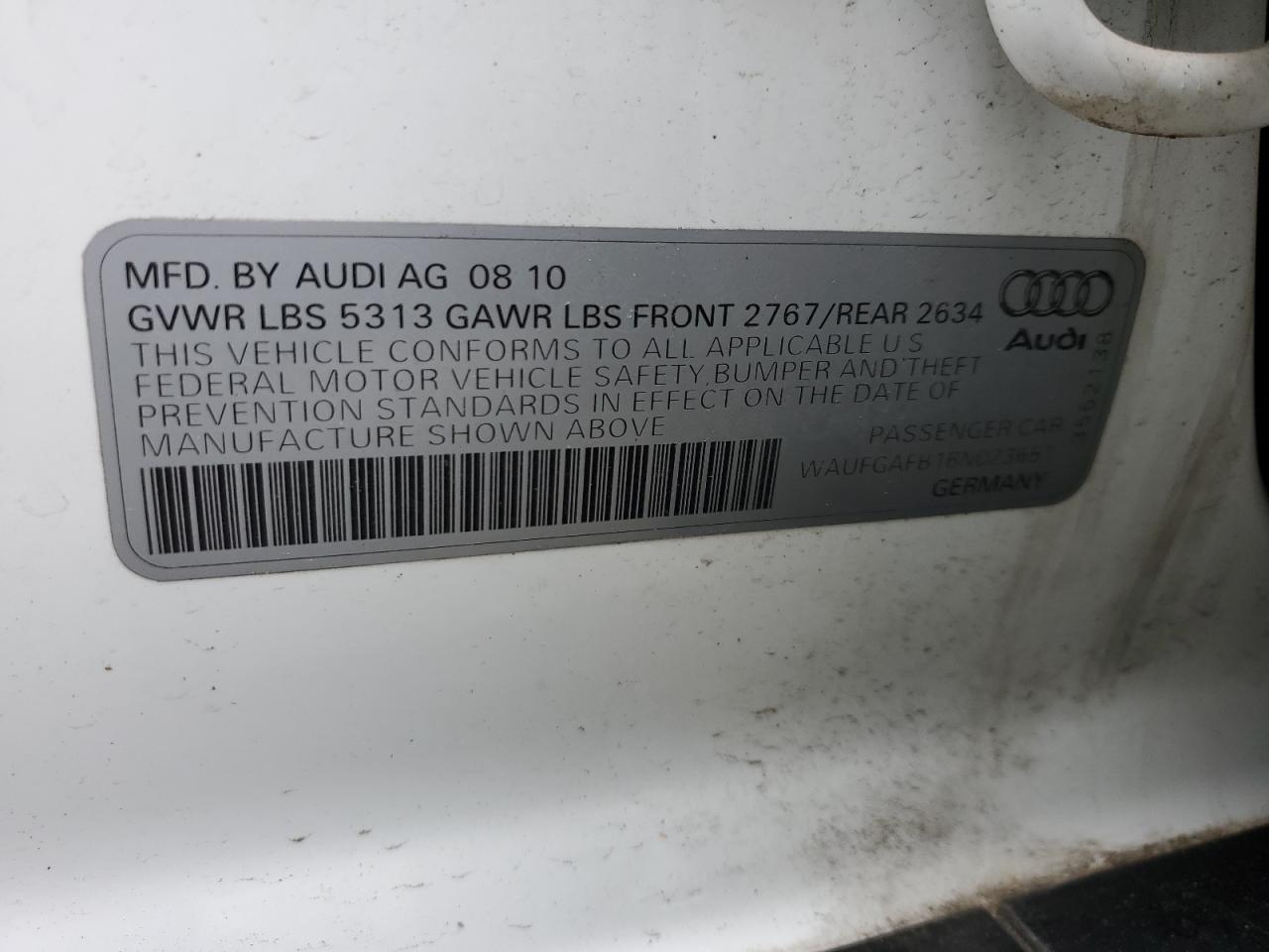 WAUFGAFB1BN023651 2011 Audi A6 Premium Plus