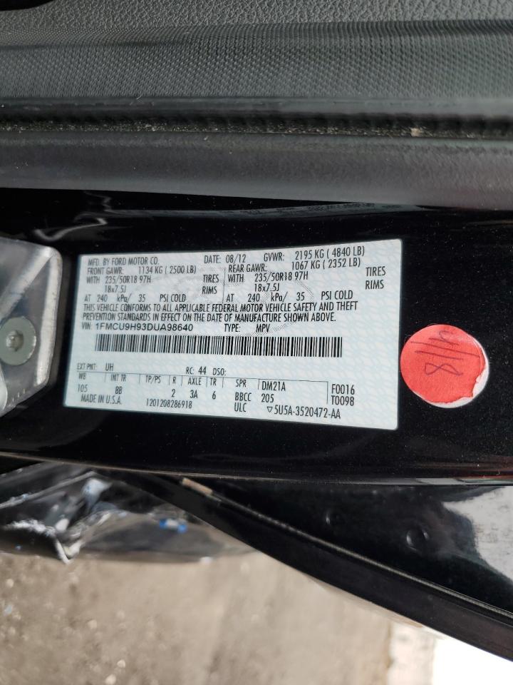 1FMCU9H93DUA98640 2013 Ford Escape Sel