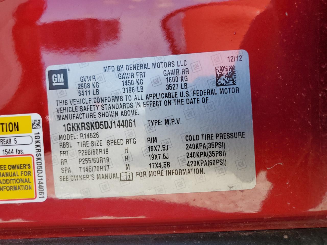 1GKKRSKD5DJ144061 2013 GMC Acadia Slt-2