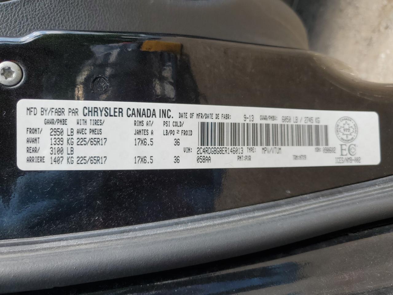 2C4RDGBG8ER146013 2014 Dodge Grand Caravan Se