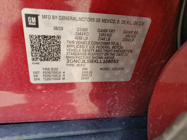 3GNCJLSBXLL108053 Chevrolet Trax 1LT 13