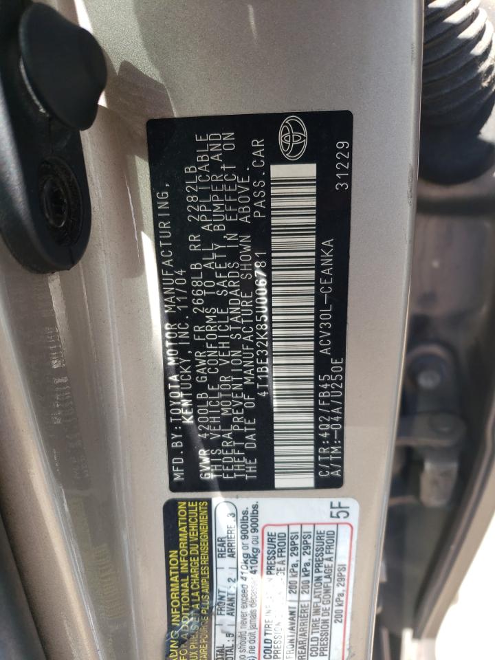 4T1BE32K85U006781 2005 Toyota Camry Le