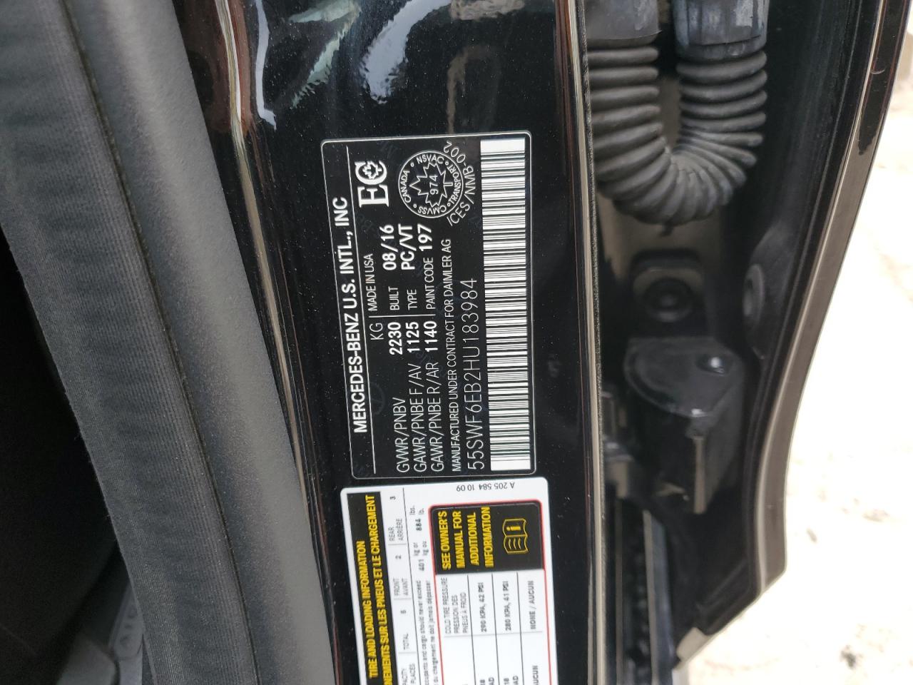 55SWF6EB2HU183984 2017 Mercedes-Benz C 43 4Matic Amg